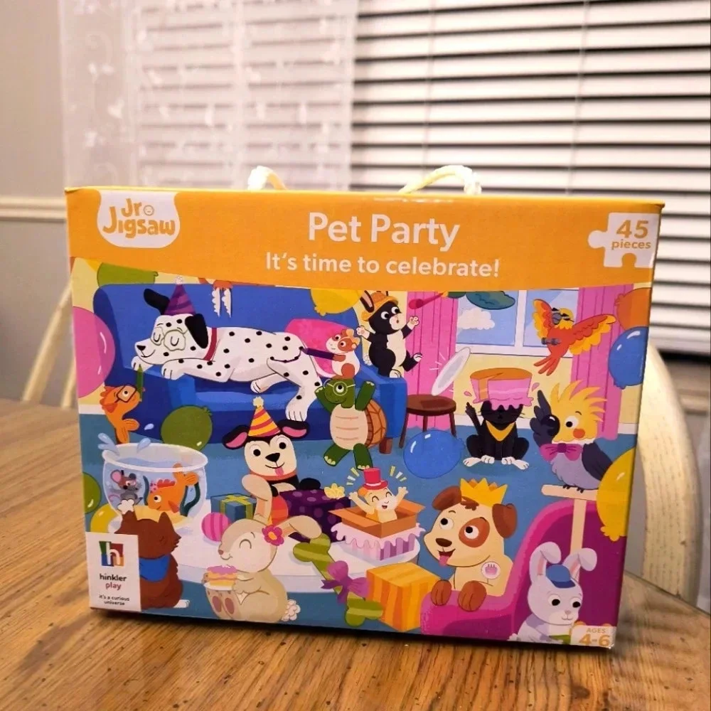 45 piece pet party kids activity set puzzle children's girls boys fun game puppy